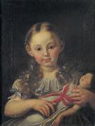 Girl with a doll unknow artist